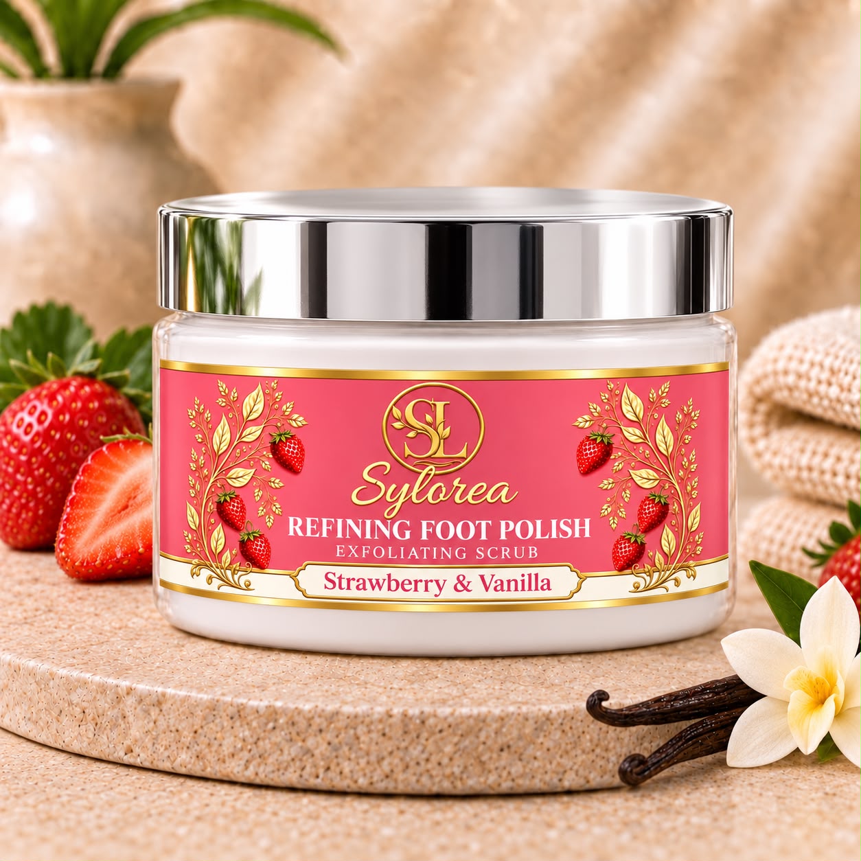 Sylorea Refining Foot Polish – Strawberry & Vanilla